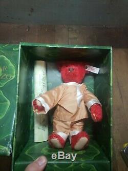 Steiff Baby Alfonzo Red Plush Mohair Teddy Bear Limited Edition 1995