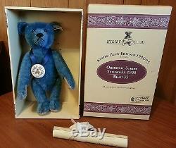 Steiff Blue 1908 Replica Mohair Growler Jointed Teddy Bear Box & Certificate