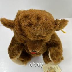Steiff Classic Teddy Bear 004223 Red Brown Mohair Fully Jointed with Squeaker