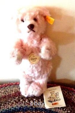 Steiff Classic Teddy Bearean 00263 Rose-(pink) Curly Mohair-11-press Me Voice