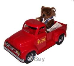 Steiff Delivery Man Truck 1997 & 6 Mohair Jointed Teddy Bear withTag Low # 00883