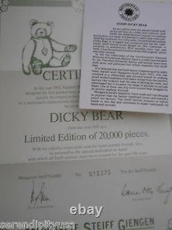 Steiff Dicky Bear 1930 Teddy Bear Limited Edition 0172/32 Box Tags Certificate