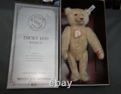 Steiff Dicky Replica 1930 Teddy Bear 407574 White 13 MINT 1992 Lt Ed