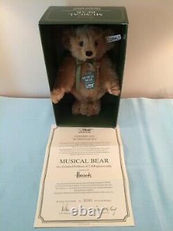 Steiff Harrods Musical Teddy Bear Wht Tag LE 650369 0151/27 1990-91 Signed NEW