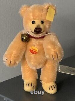Steiff Miniature Jointed XS Teddy Baby Gold Mohair Bear 3.5 ALL ID So Cute