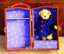 Steiff Muffy VanderBear Teddy Bear 8 Around The World 669415 with travel trunk
