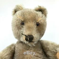 Steiff Original Teddy Bear Caramel Mohair Plush 35cm 14in 1960s no ID felt holes