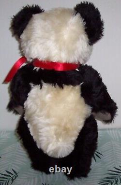 Steiff Panda Teddy Bear Mohair 1951 Replica EAN 408335 Germany 17.5 inches tall