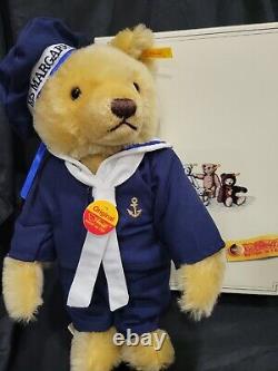 Steiff Sailor/Matrose Navy Mohair Teddy Bear 14 NWT Jointed #28519