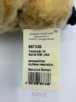 Steiff Santa Teddy Bear 667336 30cm Blonde Mohair Mint withTags