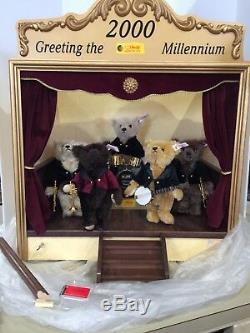Steiff Teddy Bear 2000 Millenium Dream Band LE Large Music Box Display