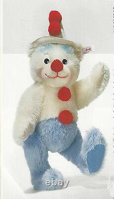 Steiff Teddy Bear Clown Ean 037528 Mohair Teddy Bear Clown Blue/white/red