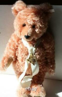 Steiff Teddy Bear Pink Compass Rose Curly Mohair Great Growler Jointed Mohair