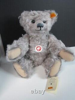 Steiff Teddy Bear Silver-Gray Curly Great Growler Shaved Nose Jointed Mohair NIB