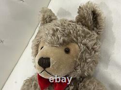 Steiff Vintage Mohair Teddy Bear Button 60cm Large Nice Condition