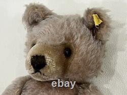 Steiff Vintage Mohair Teddy Bear Button Tag 38cm Nice Condition