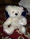 Steiff White Mohair Teddy Bear Crystal 668401 with Swarovski 2005 Ornament