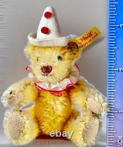 Steiff XS Clown Historic Miniature Mohair Teddy Bear 2.5 All ID MINT HTF 039065