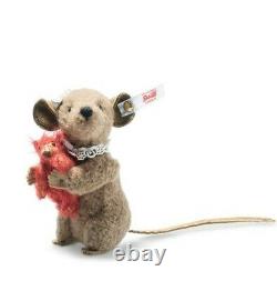 Steiff Xenia Mouse with miniature Teddy Bear 11cm Limited Edition Mohair 006142