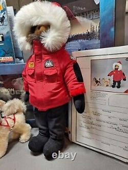 Steiff Yukon Quest Fulda Musher Doll with Huskies set Lot MIB Steiff Teddy Bears