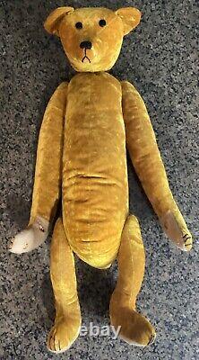Strange Vintage or Antique Large 26 Fully Jointed Straw Stuffed Teddy Bear