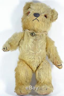 Superb ANTIQUE 1920s GOLD Mohair No Button STEIFF Toy Jointed TEDDY BEAR withBELL