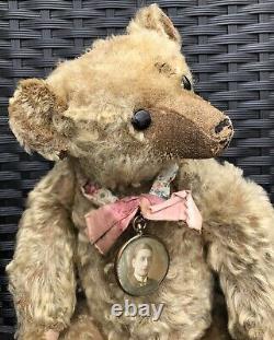 Superb Antique Farnell Mohair Jointed Teddy Bear With Boot Button Eyes C. 1910s