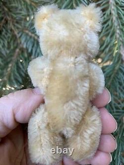 Sweet VINTAGE Miniature Steiff Teddy Baby Bear With ID Beige Mohair 3.5 MUST SEE