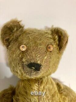 Teddy Bear Chad Valley 1900s Mohair Jointed Boot Button German