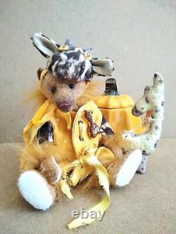 Teddy Bear Giraffe with the toy Teddy OOAK by Voitenko Ukraine