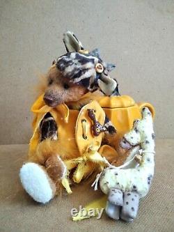 Teddy Bear Giraffe with the toy Teddy OOAK by Voitenko Ukraine