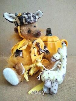 Teddy Bear Giraffe with the toy Teddy OOAK by Voitenko Ukraine