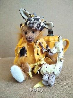 Teddy Bear Giraffe with the toy Teddy OOAK by Voitenko Ukraine