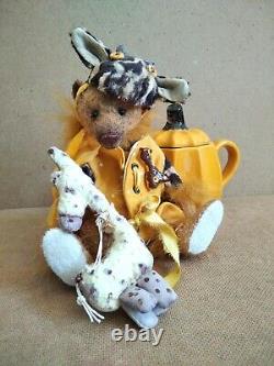 Teddy Bear Giraffe with the toy Teddy OOAK by Voitenko Ukraine