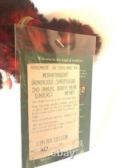 Teddy Bear Red Tip Mohair Sunberst MERRYTHOUGHT England Number 40 of LE NEW MIB
