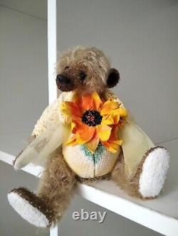 Teddy Bear Sunflower Teddy OOAK by Voitenko Ukraine