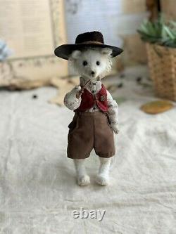 Teddy Handmade Interior Toy Collectable Gift Animal Doll OOAK Hedgehog Hobbit