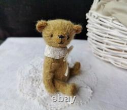 Teddy bear mohair Handmade Collectible vintage looking doll gift art presents