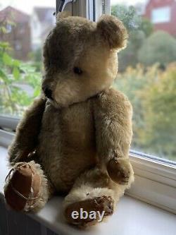 VINTAGE RARE 1950s TEDDY BEAR CHAD VALLEY LARGE 26 INCH GOLDEN BROWN MOHAIR FUR
