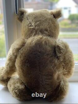 VINTAGE RARE 1950s TEDDY BEAR CHAD VALLEY LARGE 26 INCH GOLDEN BROWN MOHAIR FUR