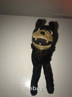 VINTAGE VELVETEEN & MOHAIR FELIX THE CAT TOY TEDDY JOINTED Straw Filled 1920s