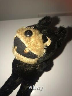 VINTAGE VELVETEEN & MOHAIR FELIX THE CAT TOY TEDDY JOINTED Straw Filled 1920s