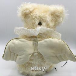 VTG Hermann Mohair Teddy Bear #160 White Angel Wood Violin Cloud Pillow Limited