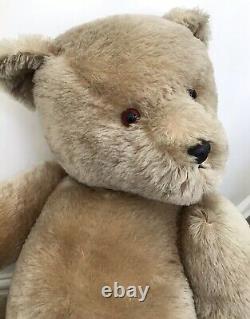 Very Large Antique Vintage Chiltern Mohair Jointed Teddy Bear With Label 36 VGC