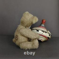 Very old beige teddy bear (9.84in.) artist teddy bear OOAK