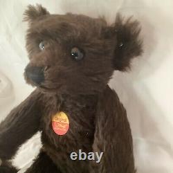 Vintage 13 Steiff Dark Brown Mohair Teddy Bear 1908 Makes A Sound