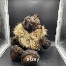 Vintage 14 Brown Articulated Teddy Bear W / Fur Coat! Read Description