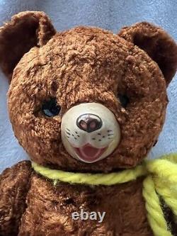 Vintage 17 1940's mohair teddy bear jointed, rubber nose, swivel head no tag