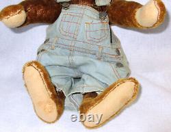 Vintage 18 Joan Brown Bear Company Old Henry Handcrafted Teddy Bear in Overalls