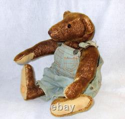 Vintage 18 Joan Brown Bear Company Old Henry Handcrafted Teddy Bear in Overalls